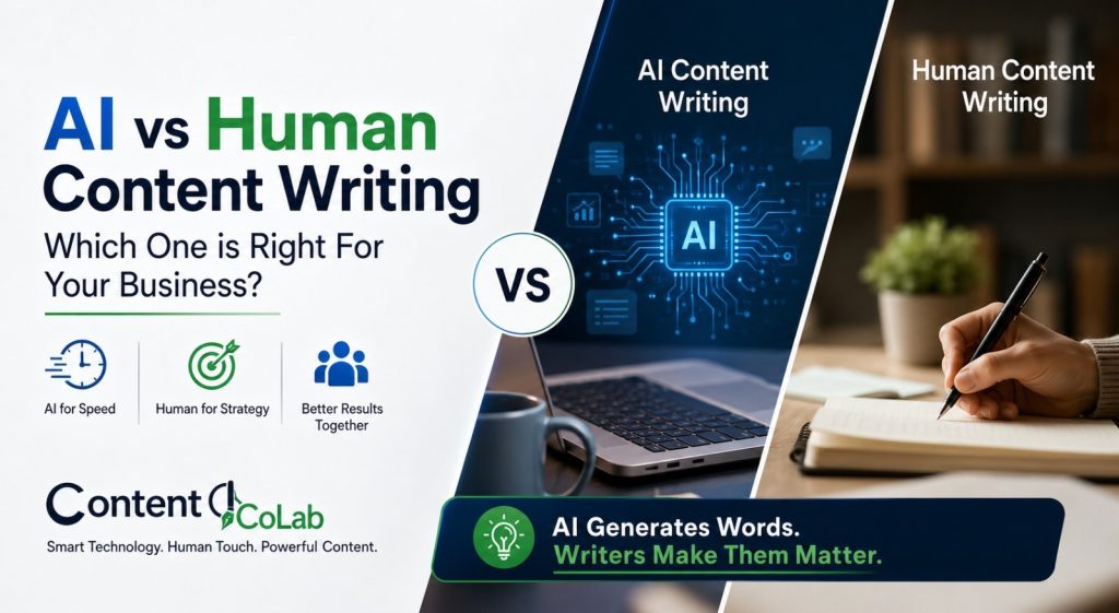 Comparison between AI & Human Content Writing: Which One is Right For Your Business?